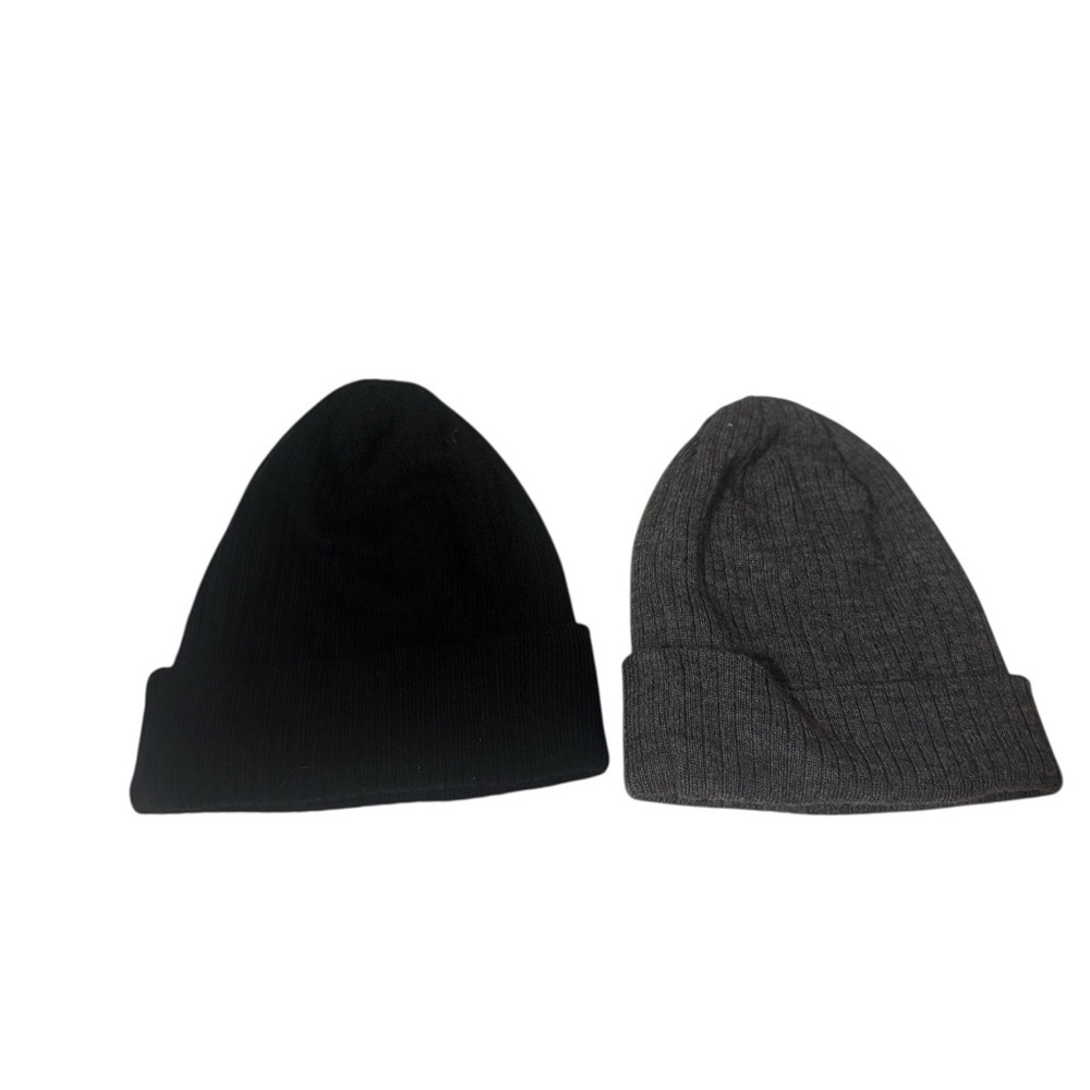 Bula Men's Black and Gray Knit Beanie Set of 2